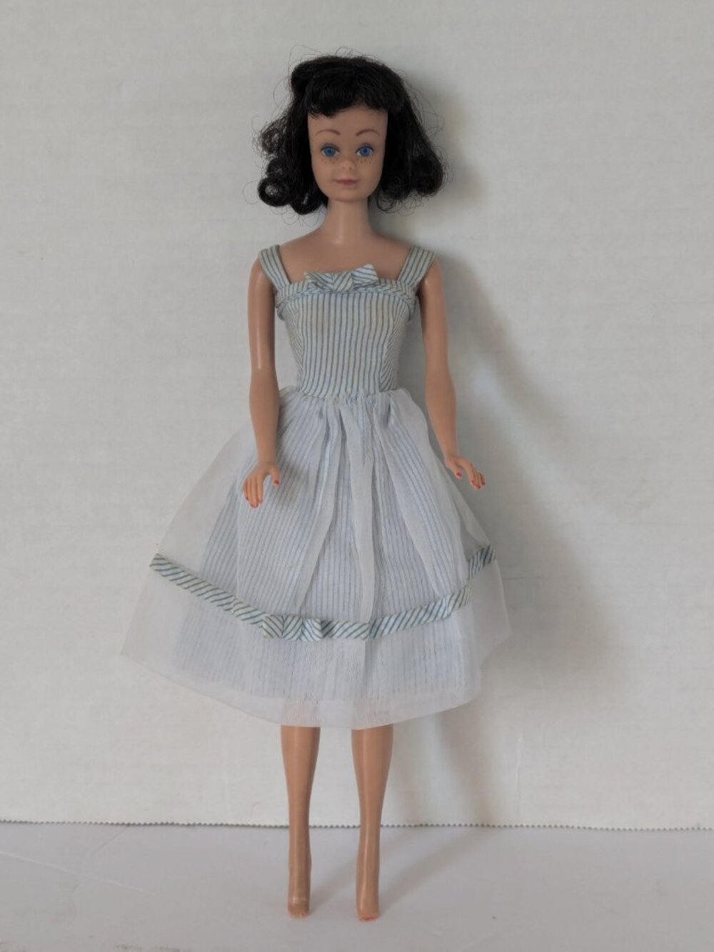 Vintage 1962 Mattel Midge Doll Brunette Flip in #933 Movie Date Dress One Owner